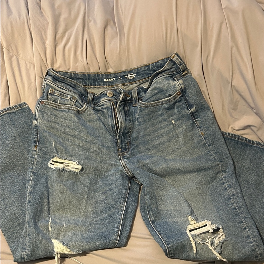 Old Navy Distressed Blue Boyfriend Jeans